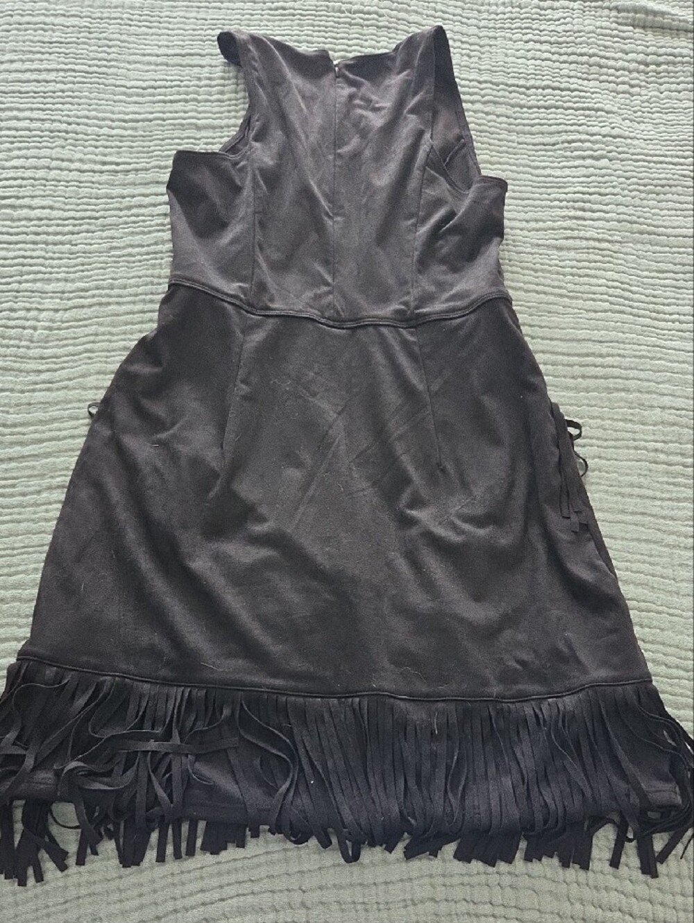HALARA Black Sleeveless Fringe Mini Dress - Picture 3 of 3